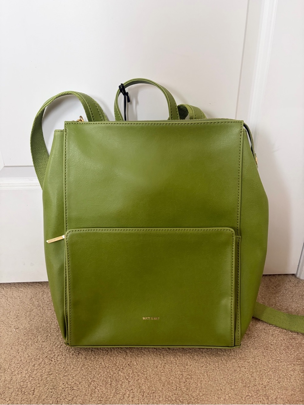 Green Vegan Leather Backpack - Matt & Nat
